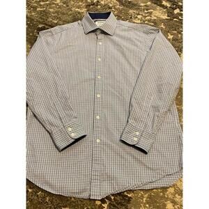 T.M. Lewin Regular Fit Checkered Button Down Shirt - Size 16.5